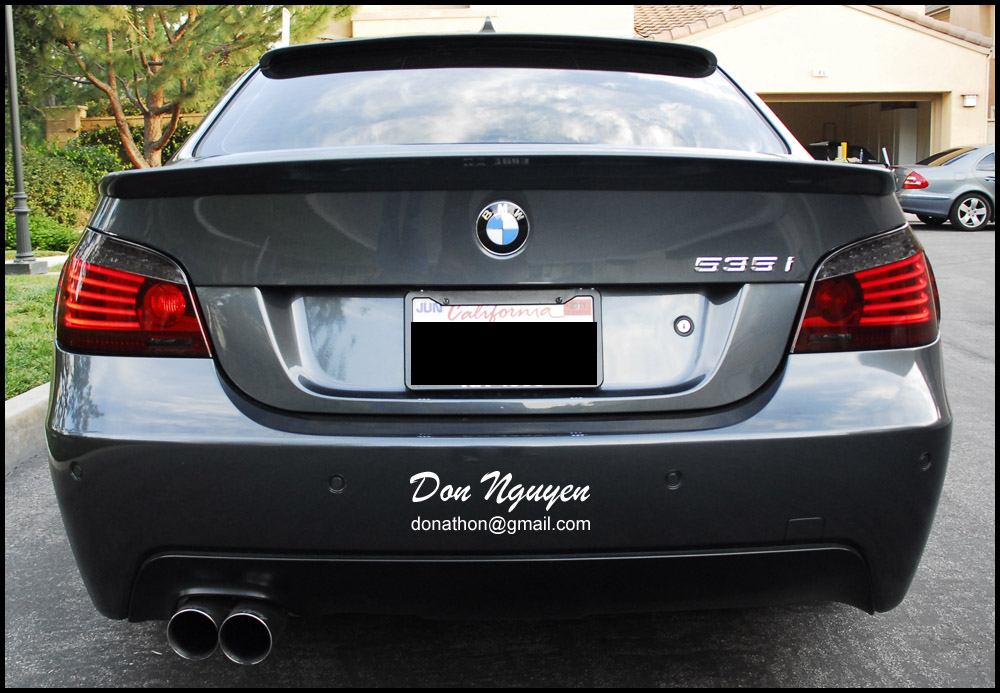 Smoked tinted the entire tail light on this BMW E60 535i